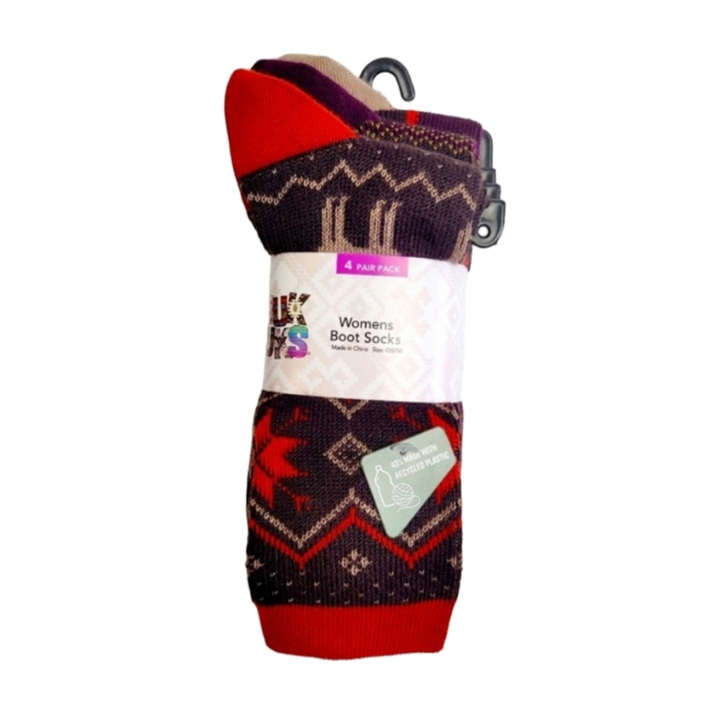 Muk Luks Womens Blue Boot Socks L/XL (8.5 - 11)